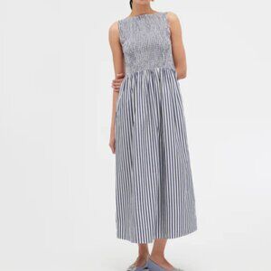 Hill House Nap Dress - Blue and White - XXS